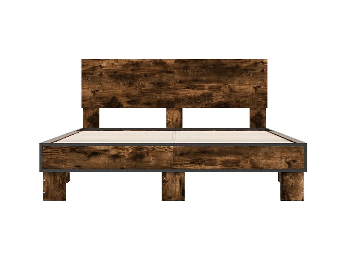 Cadre de lit sans matelas chêne fumé 140x200 cm