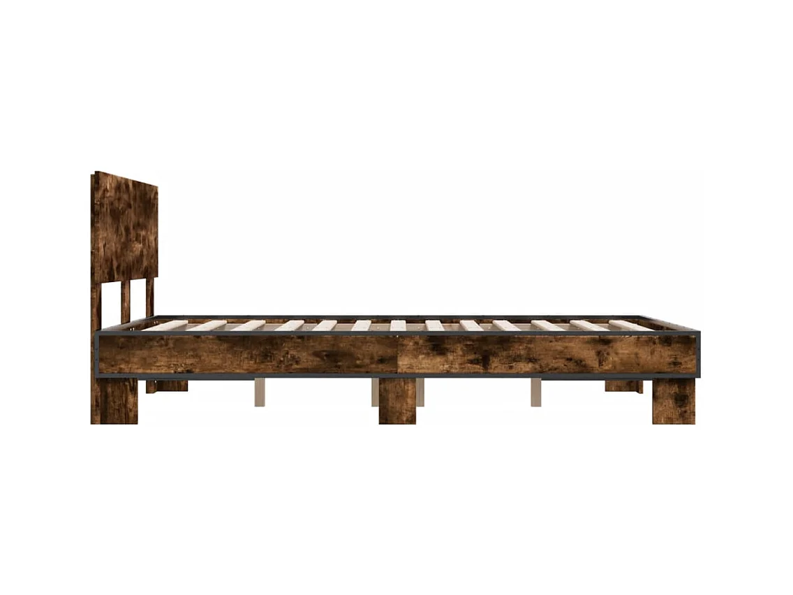 Cadre de lit sans matelas chêne fumé 140x200 cm