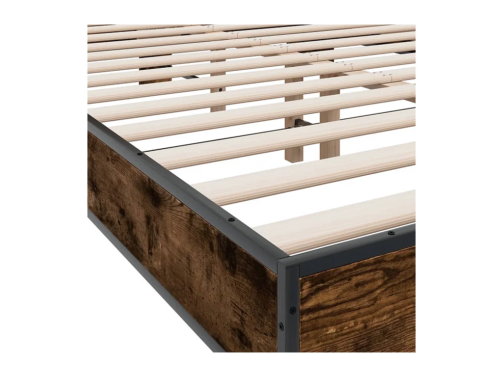 Cadre de lit sans matelas chêne fumé 140x200 cm