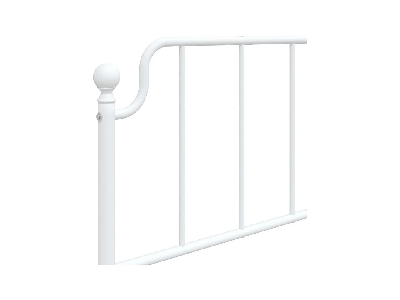 Cadre de lit métal sans matelas avec tête de lit blanc 80x200cm