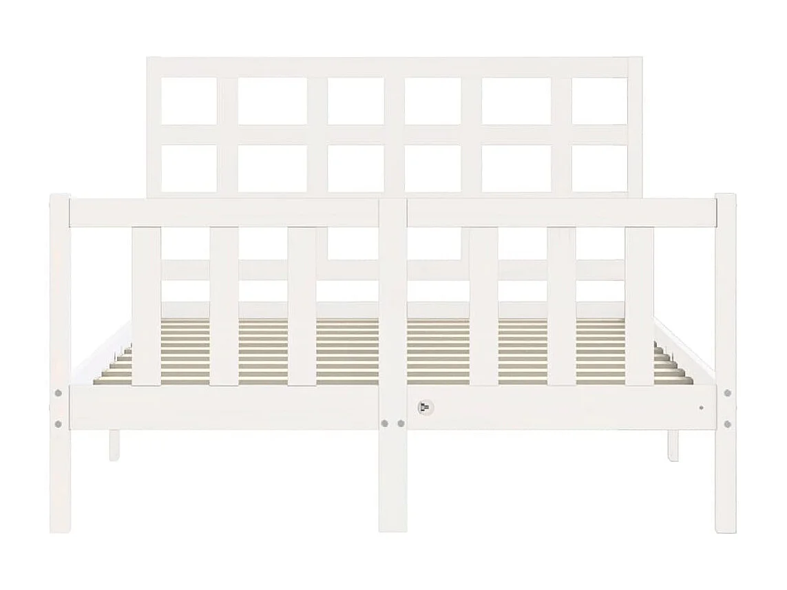 Cadre de lit sans matelas blanc bois de pin massif