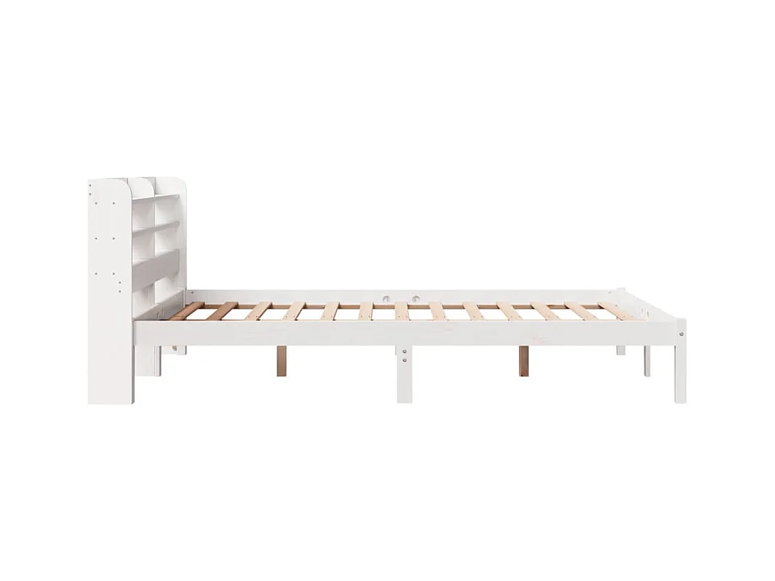 Cadre de lit sans matelas blanc 120x190 cm bois de pin massif