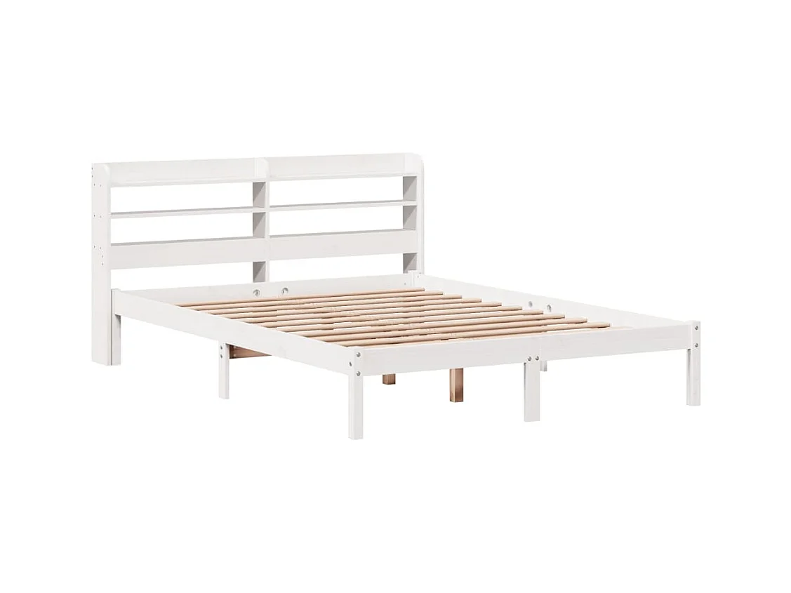 Cadre de lit sans matelas blanc 120x190 cm bois de pin massif