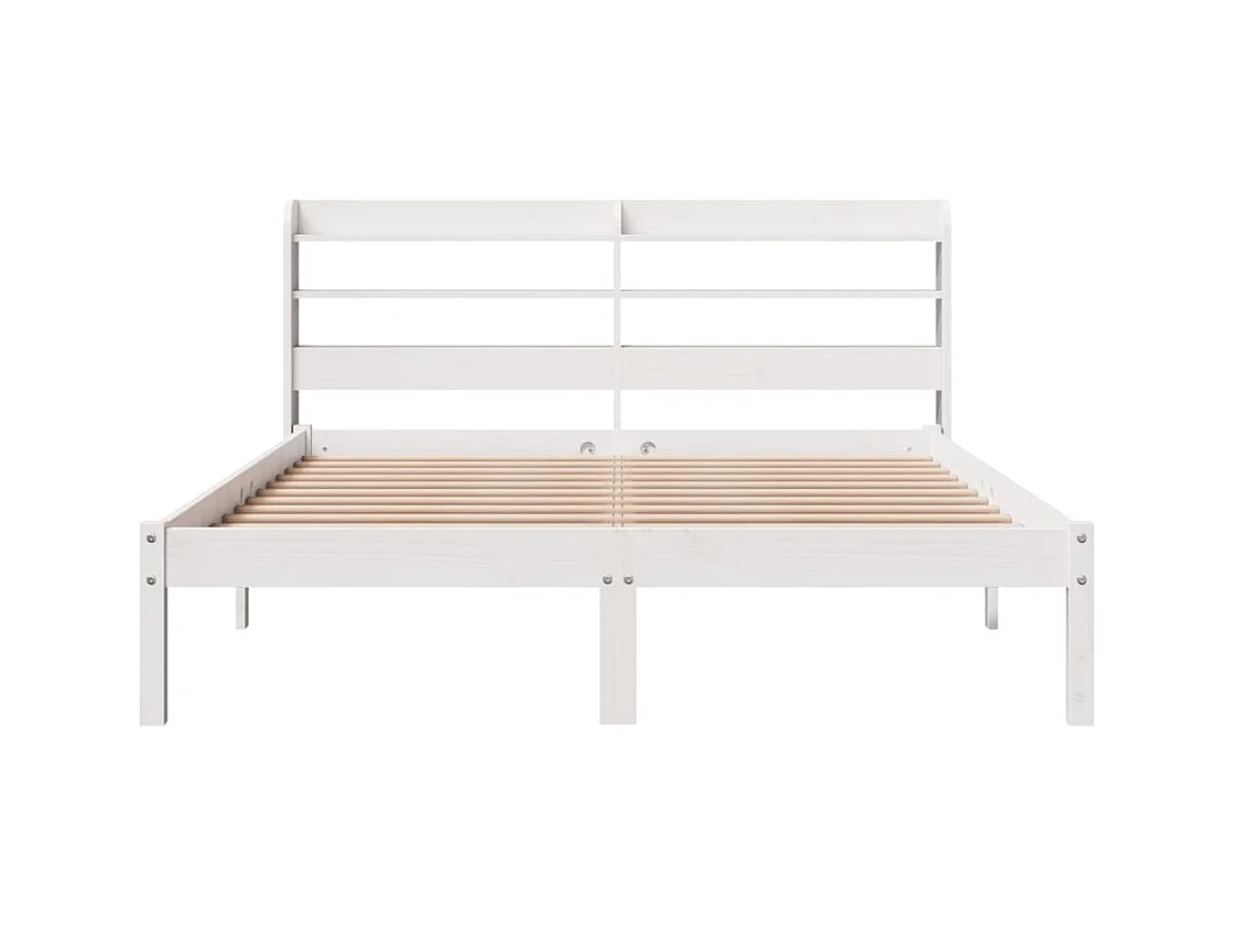 Cadre de lit sans matelas blanc 120x190 cm bois de pin massif