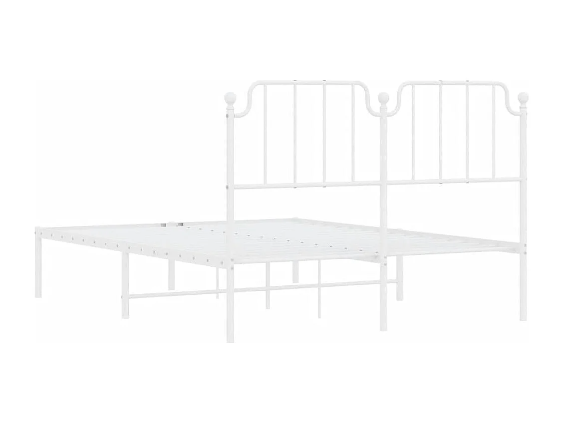 Bettgestell mit Kopfteil Metall Weiß 140x200 cm