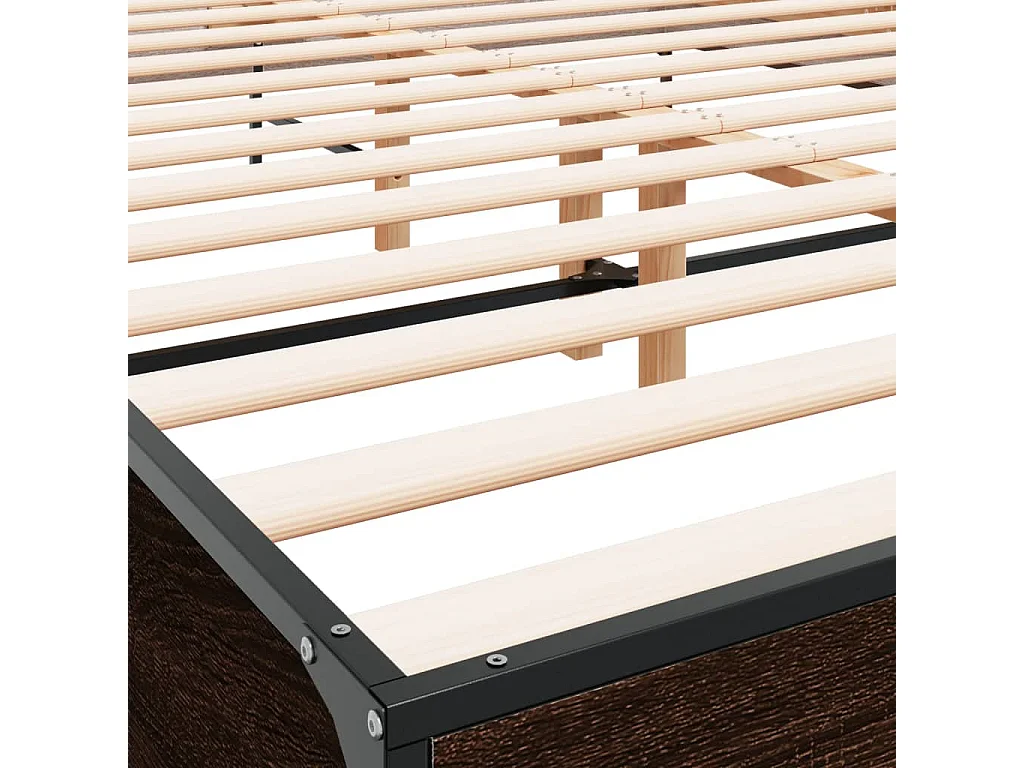 Cadre de lit sans matelas chêne marron 150x200 cm