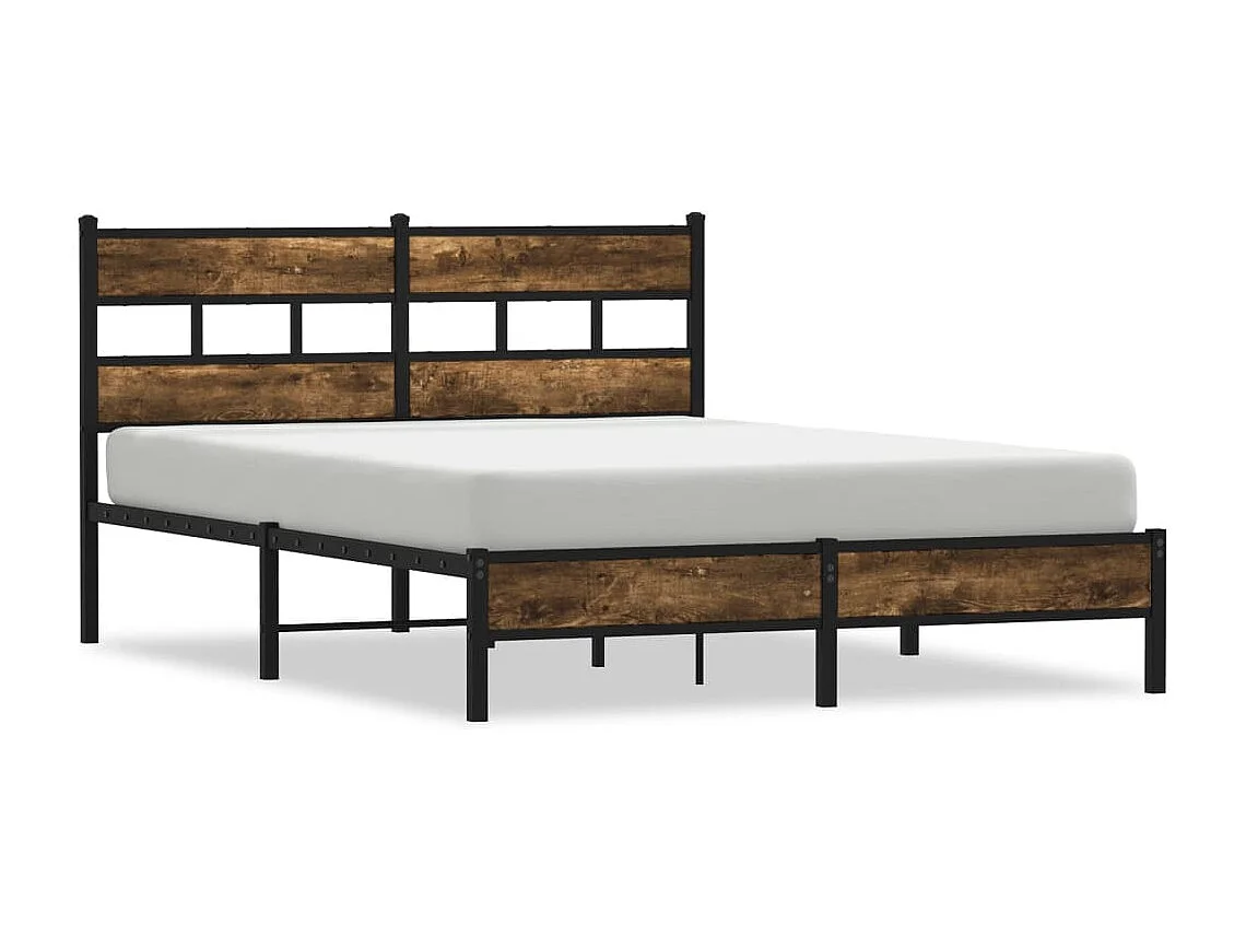 Cama sem colchão com cabeceira 137x190 cm carvalho sonoma