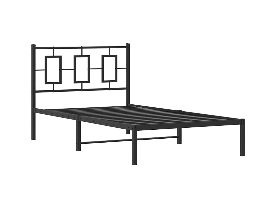 Giroletto con Testiera Metallo Nero 100x200 cm