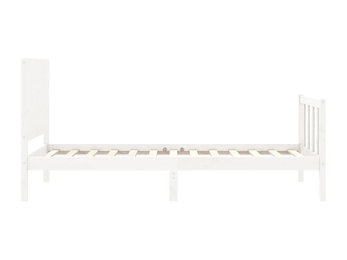 Cadre de lit sans matelas blanc 120x190 cm bois massif
