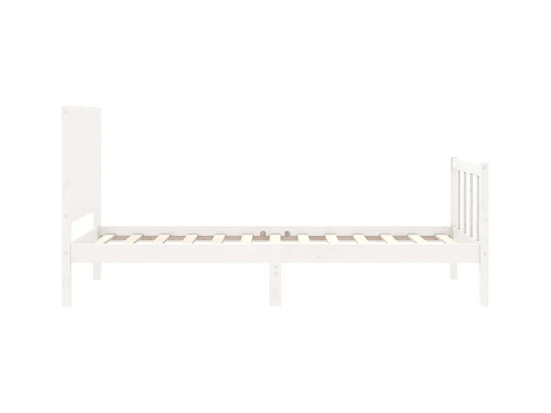 Cadre de lit sans matelas blanc 120x190 cm bois massif