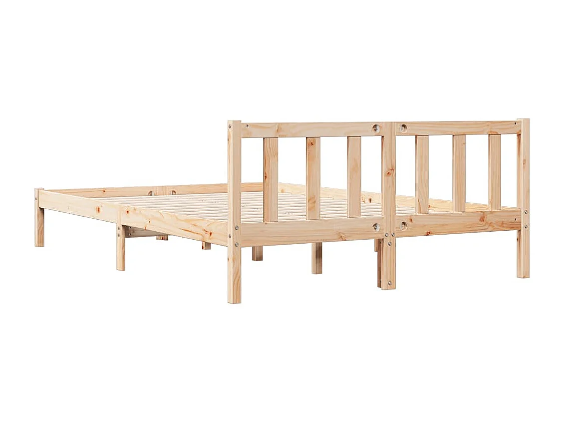 Cadre de lit extra long sans matelas 160x220 cm bois massif pin