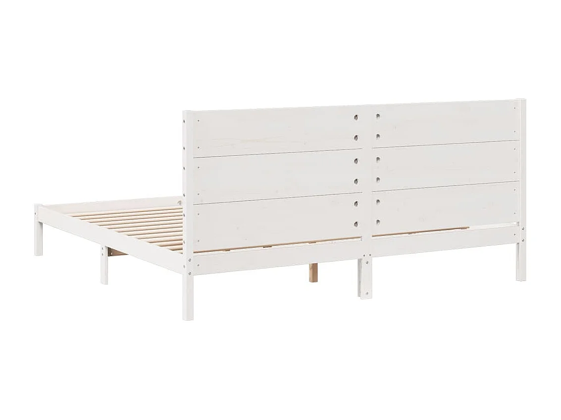 Massivholzbett Extra Lang ohne Matratze Weiß 200x210 cm