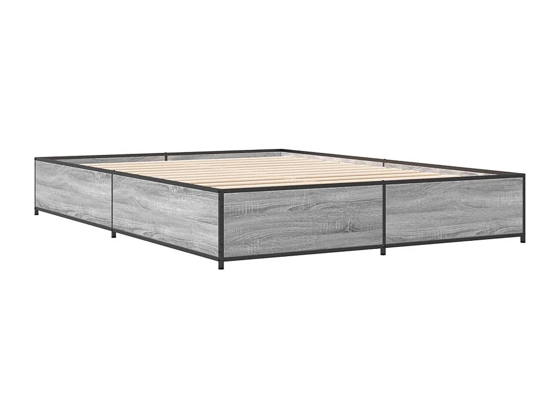 Cadre de lit sans matelas sonoma gris 140x190 cm