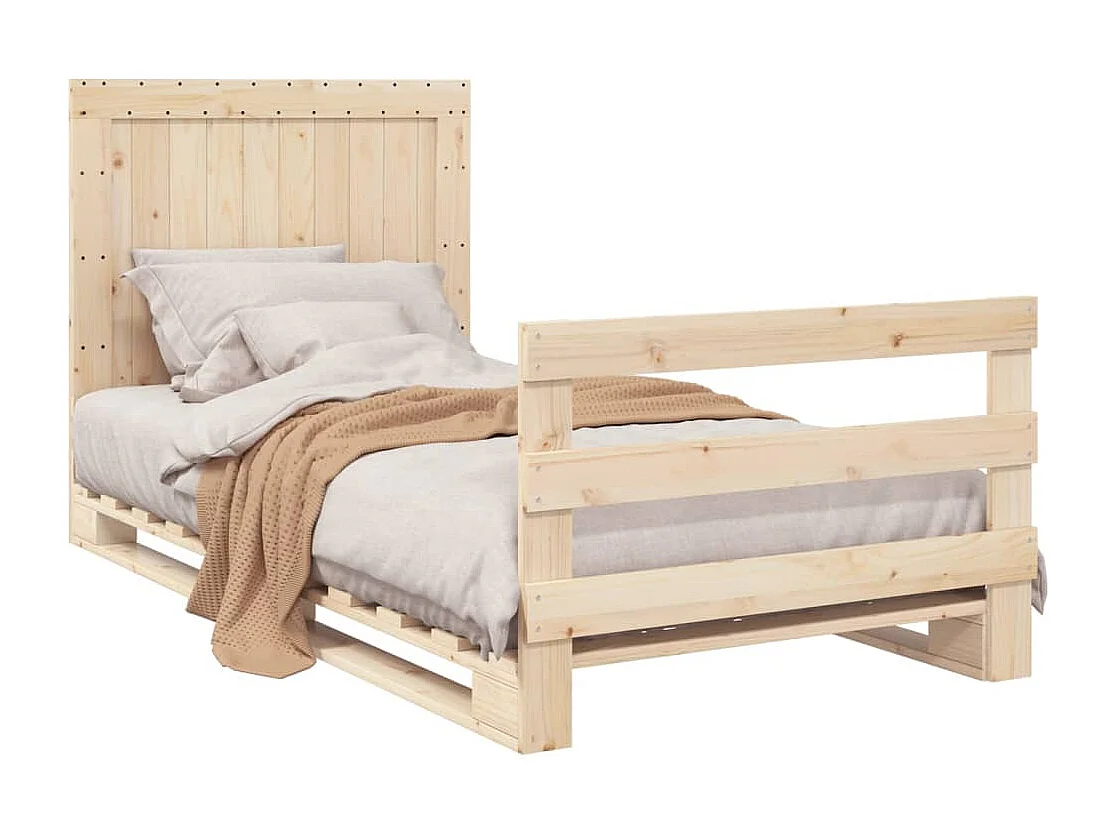 Giroletto con Testiera 100x200 cm Legno Massello di Pino