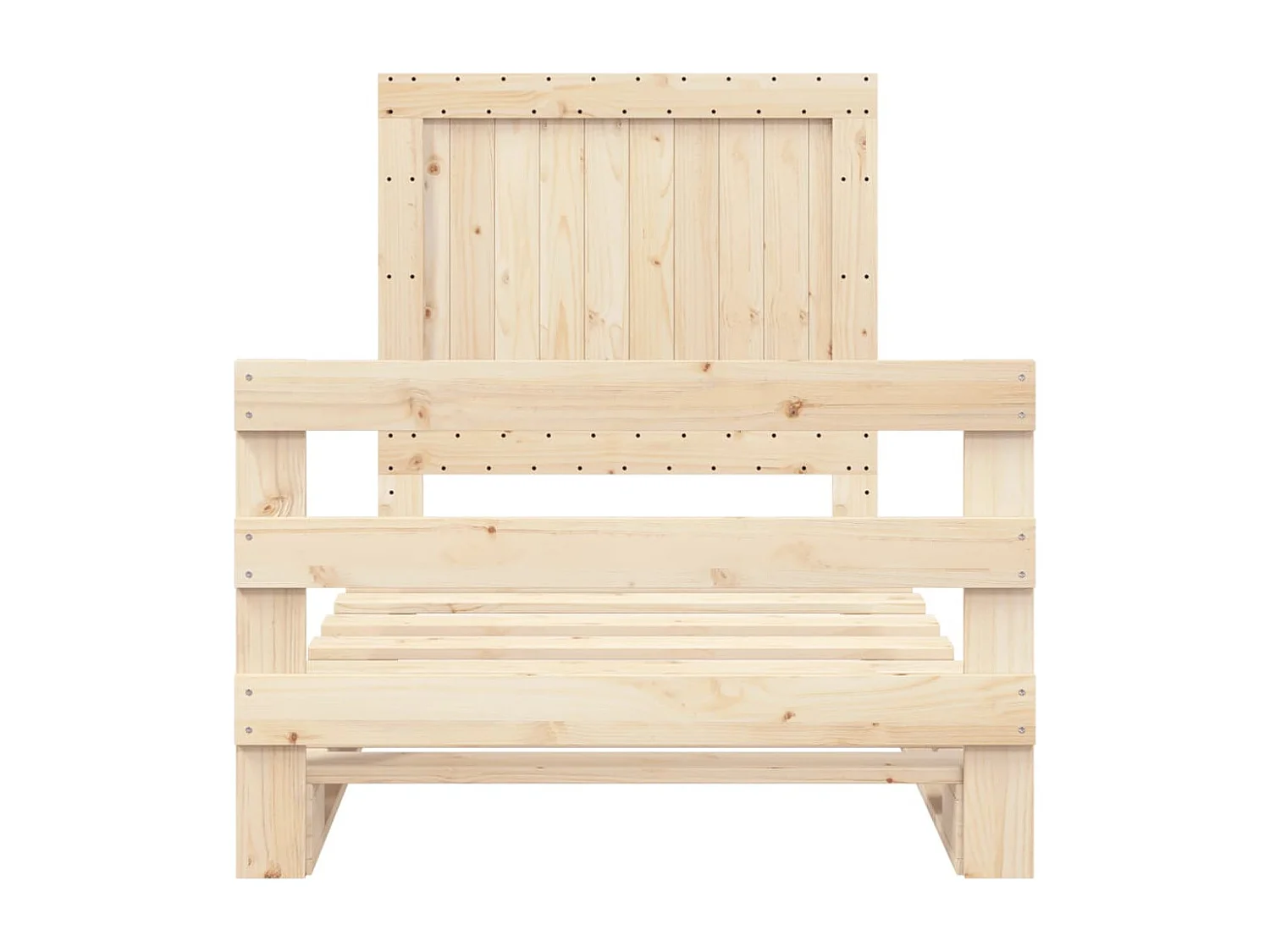 Giroletto con Testiera 100x200 cm Legno Massello di Pino