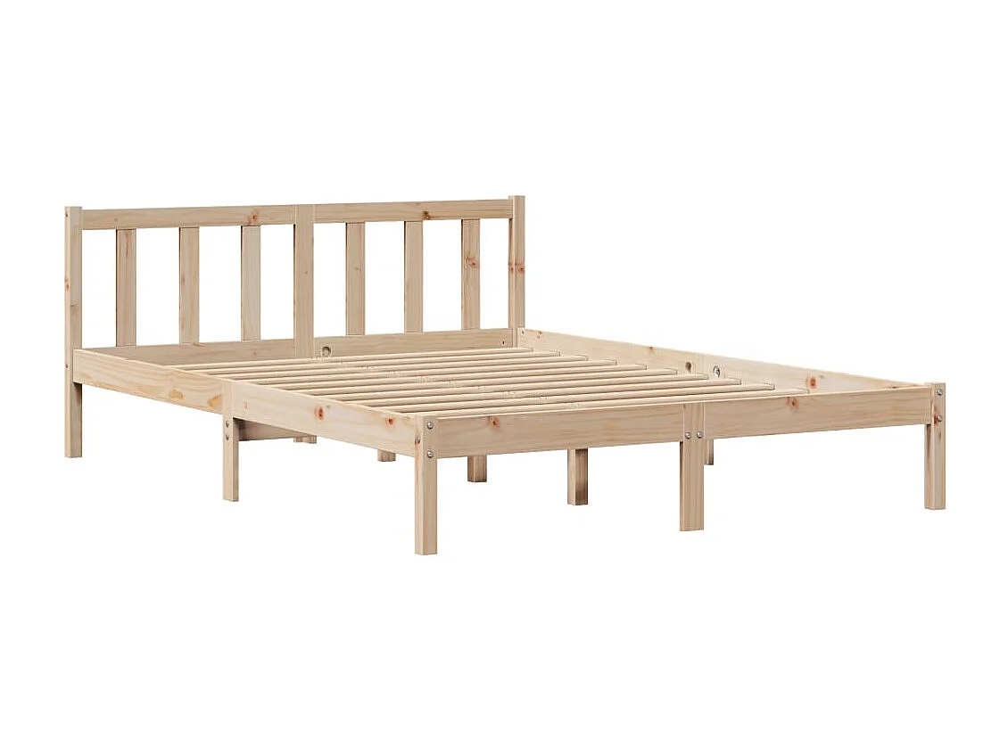 Estructura de cama sin colchón madera maciza de pino 140x190 cm