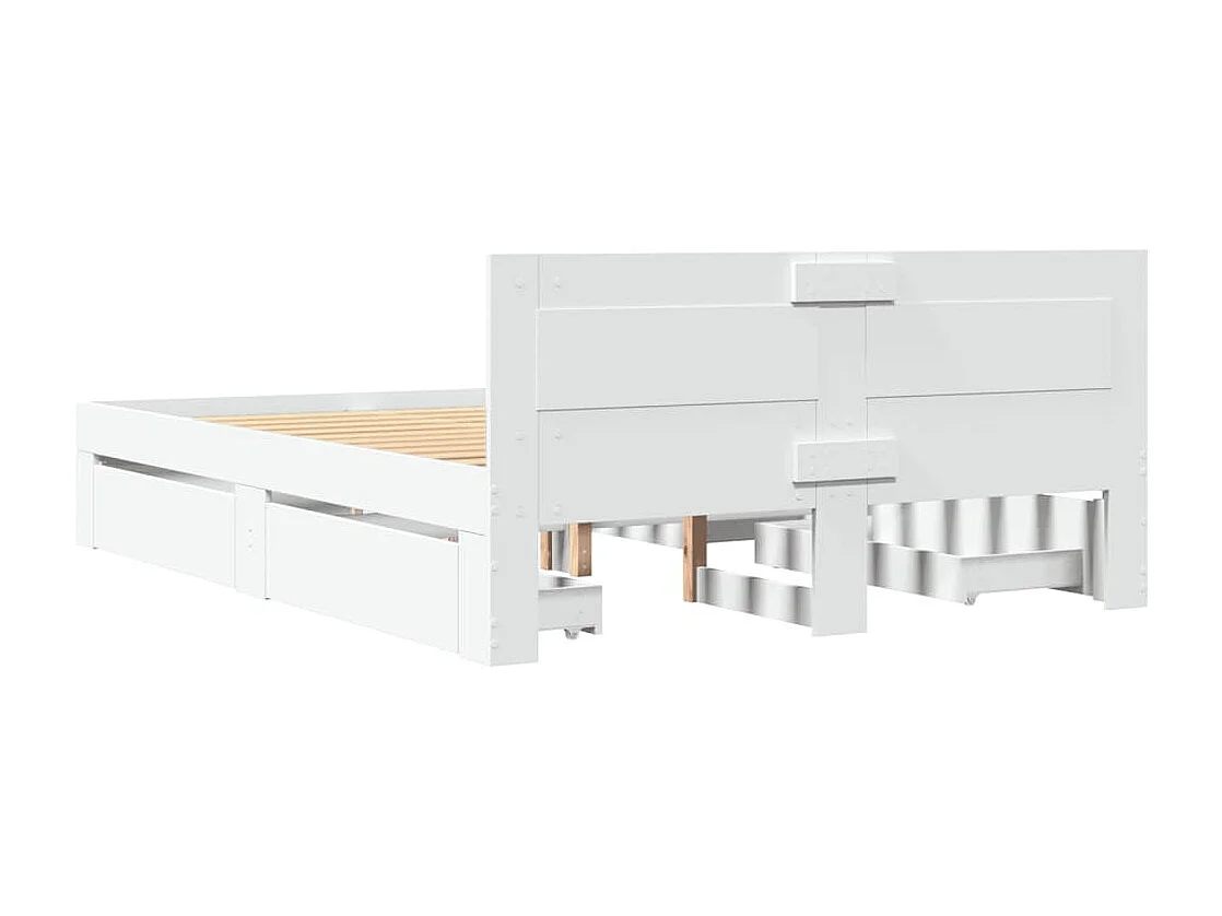 Giroletto con Testiera Bianco 120x190 cm in Legno Multistrato