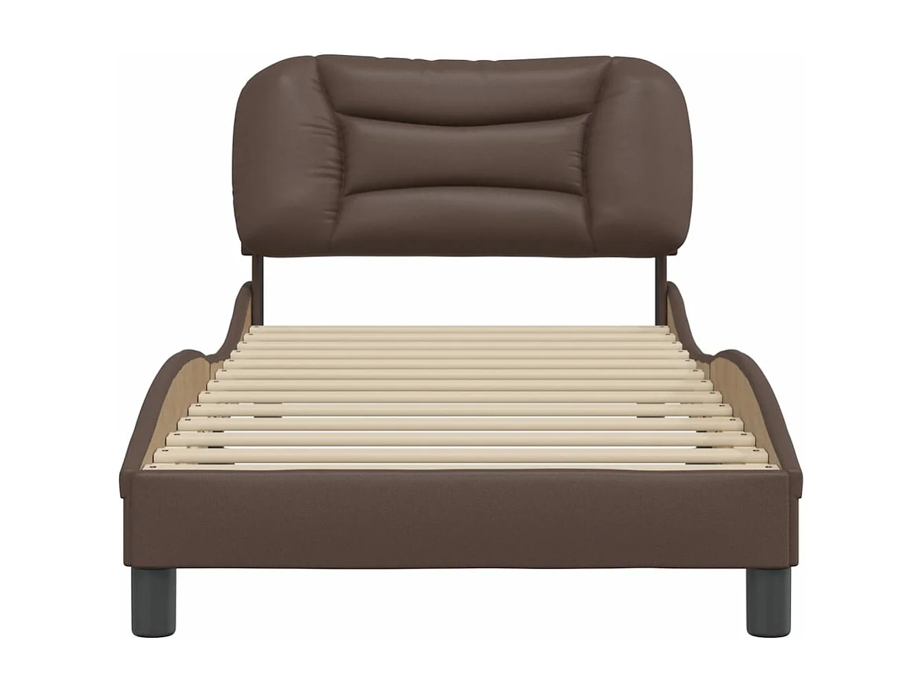 Cadre de lit sans matelas marron 90x200 cm similicuir