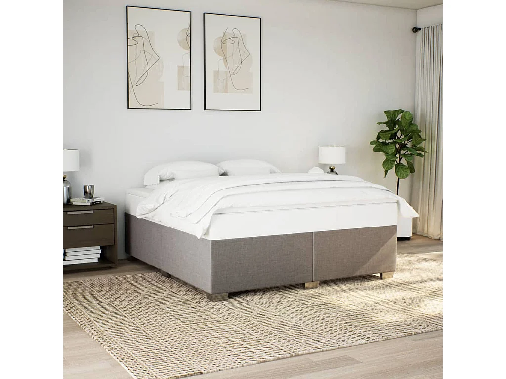 Cadre de lit sans matelas taupe 180x200 cm tissu
