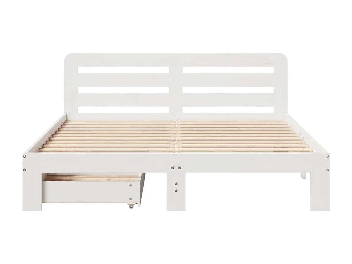 Cadre de lit sans matelas blanc 120x190 cm bois de pin massif