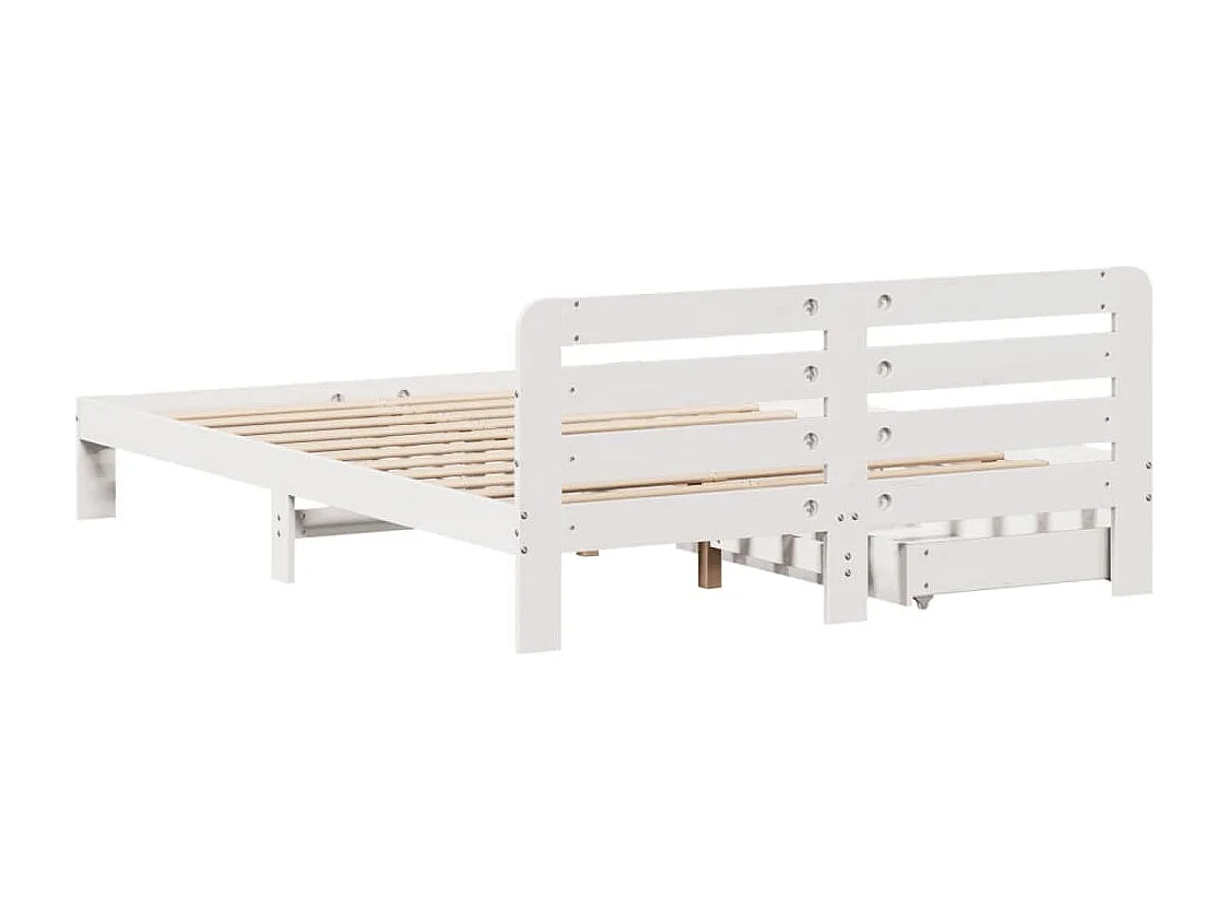Letto senza Materasso Bianco 120x190 cm Legno Massello di Pino