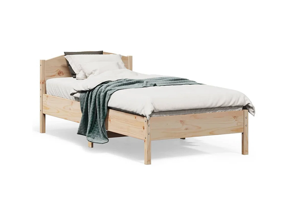 Letto senza Materasso 75x190 cm in Legno Massello Pino
