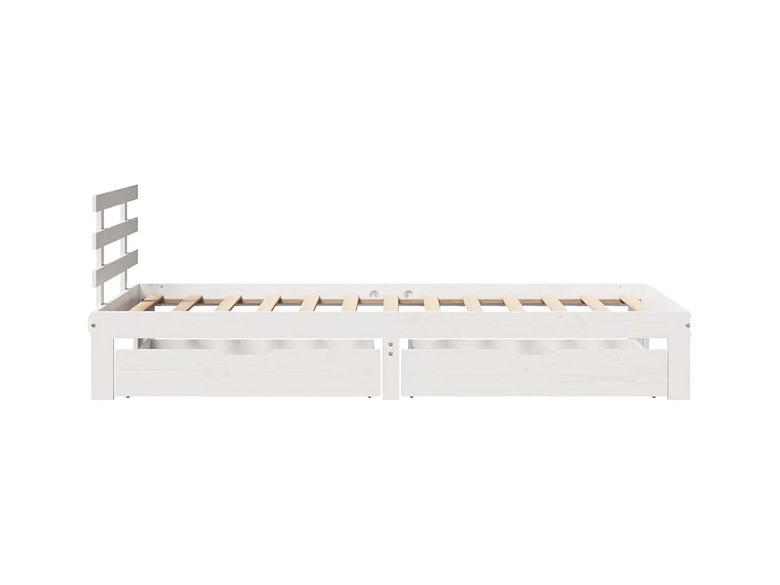 Cadre de lit avec tiroirs sans matelas blanc 90x200 cm