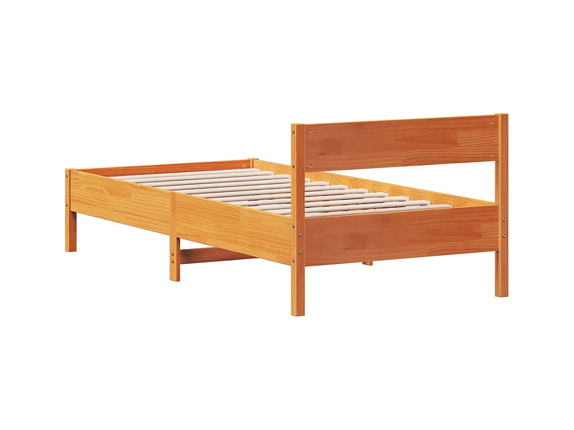 Letto senza Materasso Marrone Cera 90x190 cm in Legno di Pino