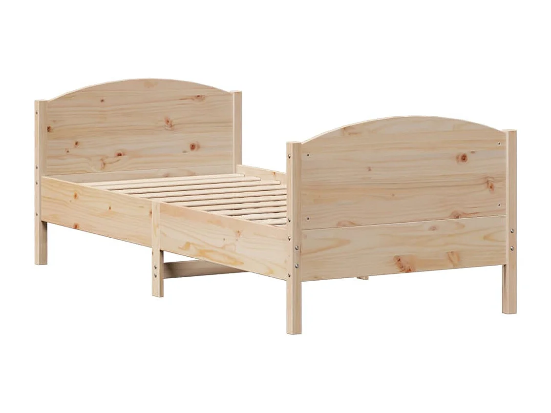 Cadre de lit sans matelas 75x190 cm bois de pin massif