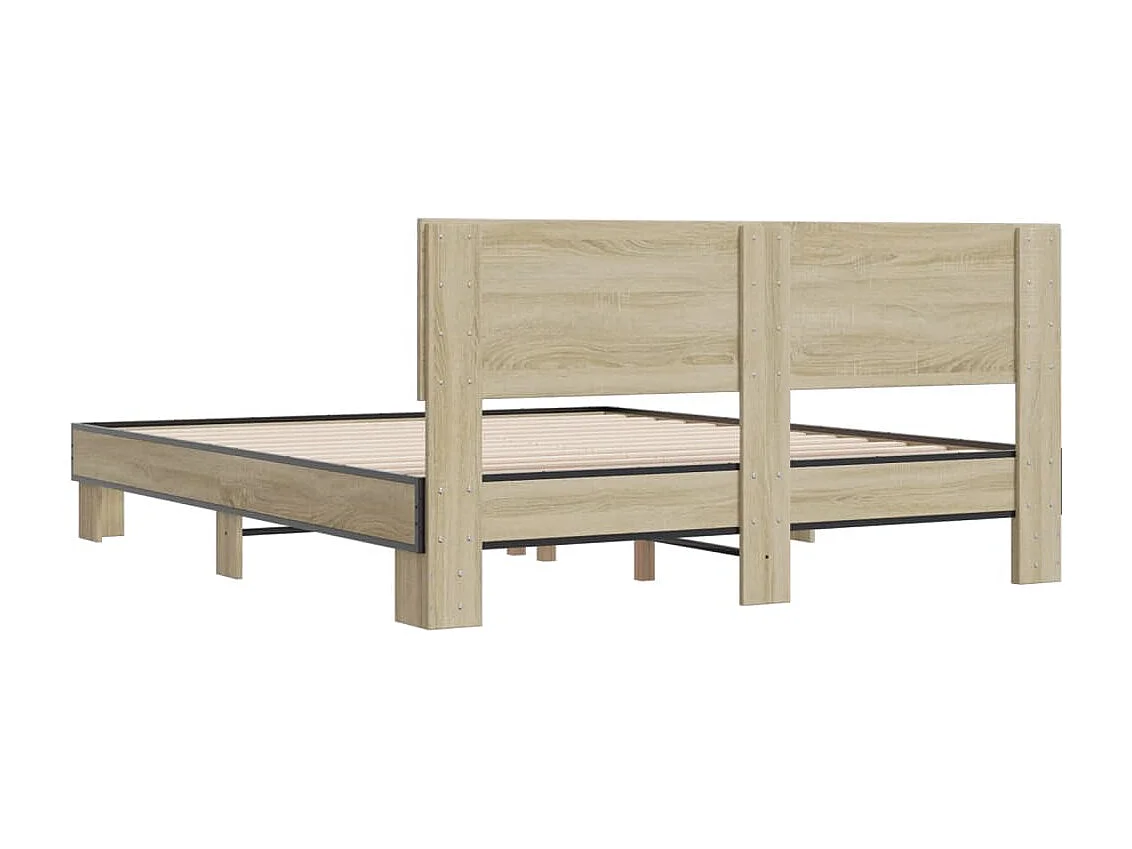 Cadre de lit sans matelas chêne sonoma 160x200 cm