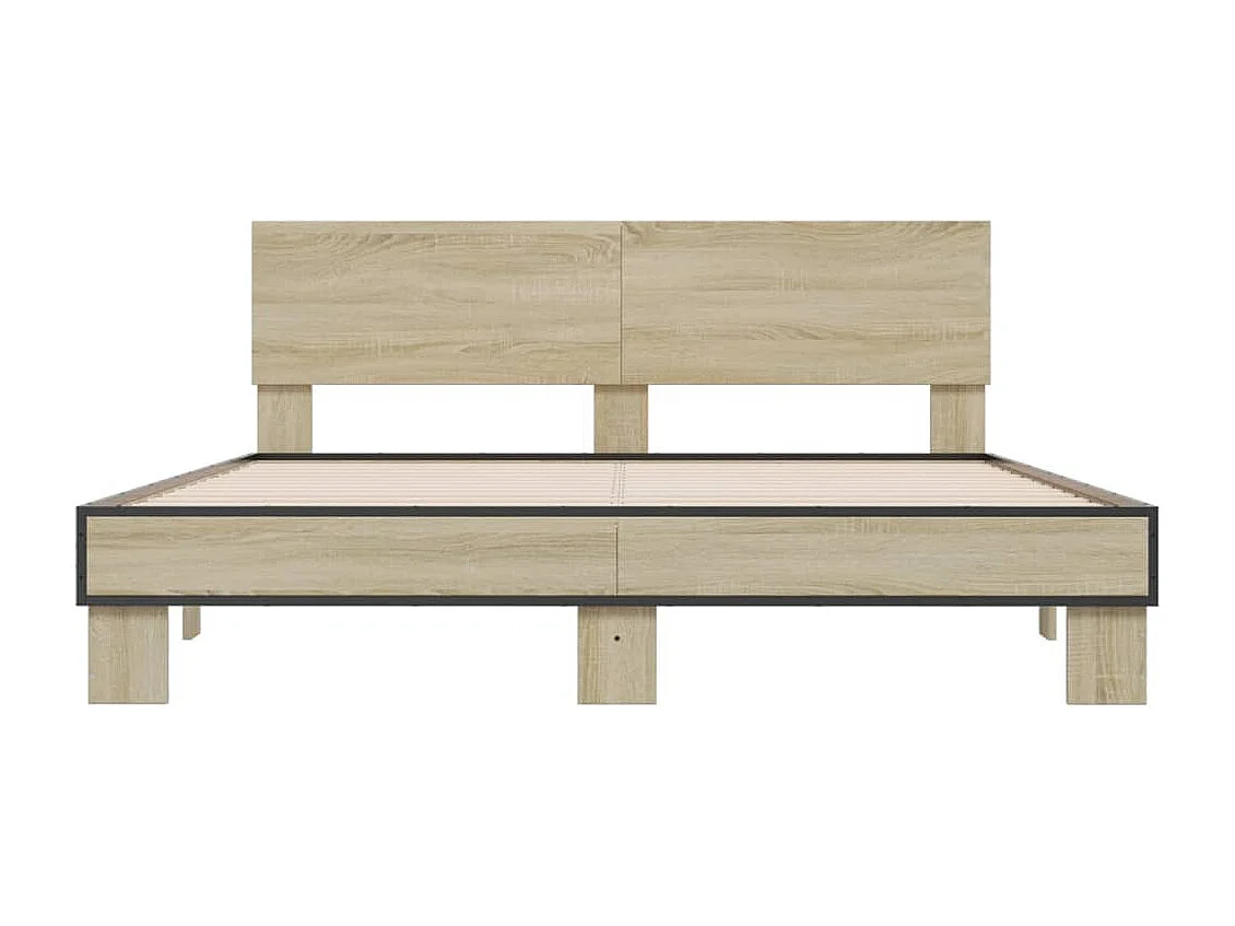 Cadre de lit sans matelas chêne sonoma 160x200 cm
