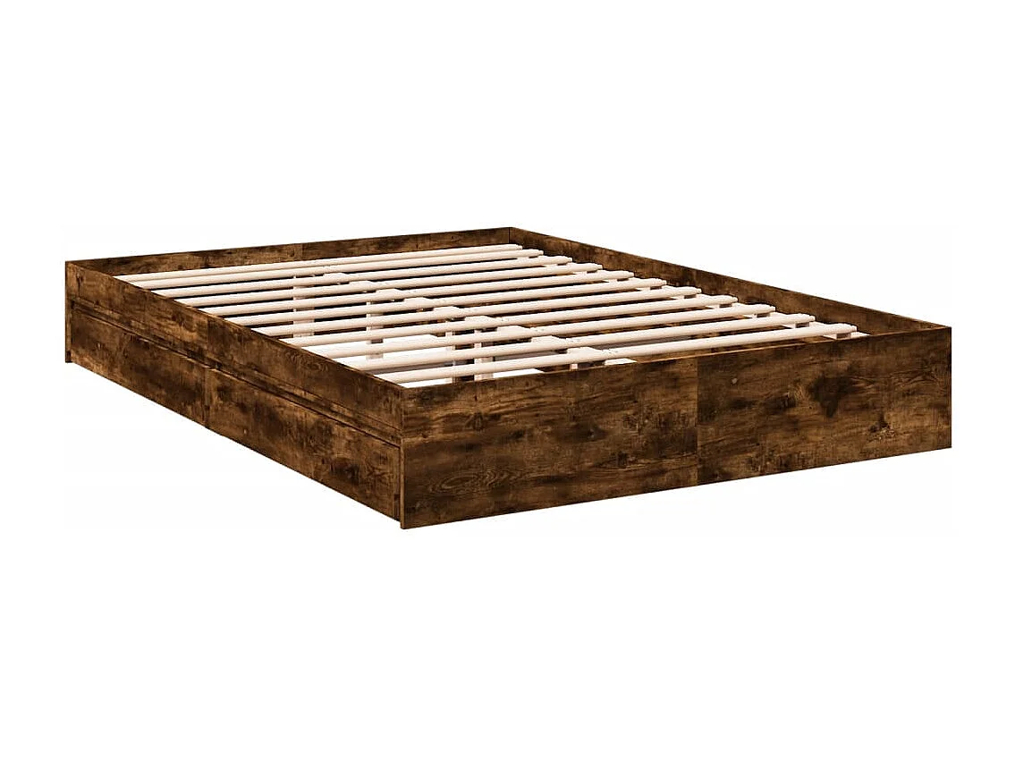 Bedframe met lades bewerkt hout gerookt eikenkleurig 160x200 cm