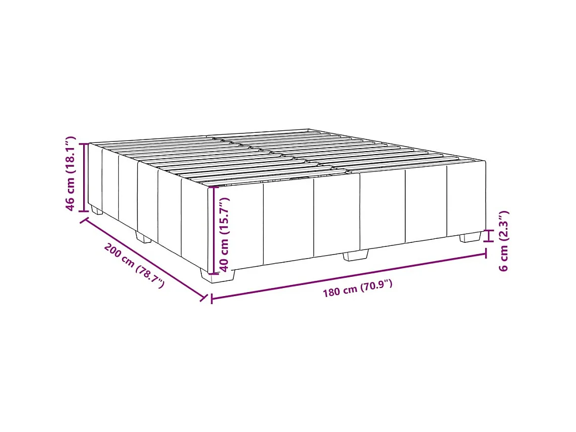 Cadre de lit sans matelas taupe 180x200 cm tissu
