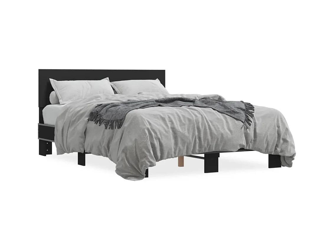 Cadre de lit sans matelas noir 120x200 cm