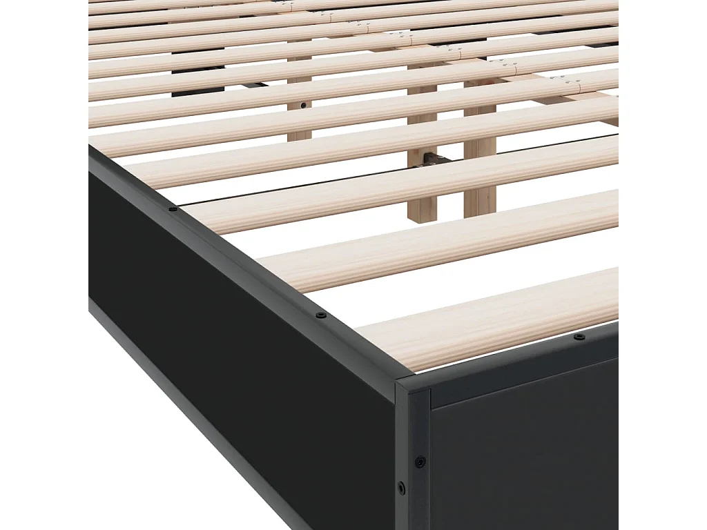 Cadre de lit sans matelas noir 120x200 cm