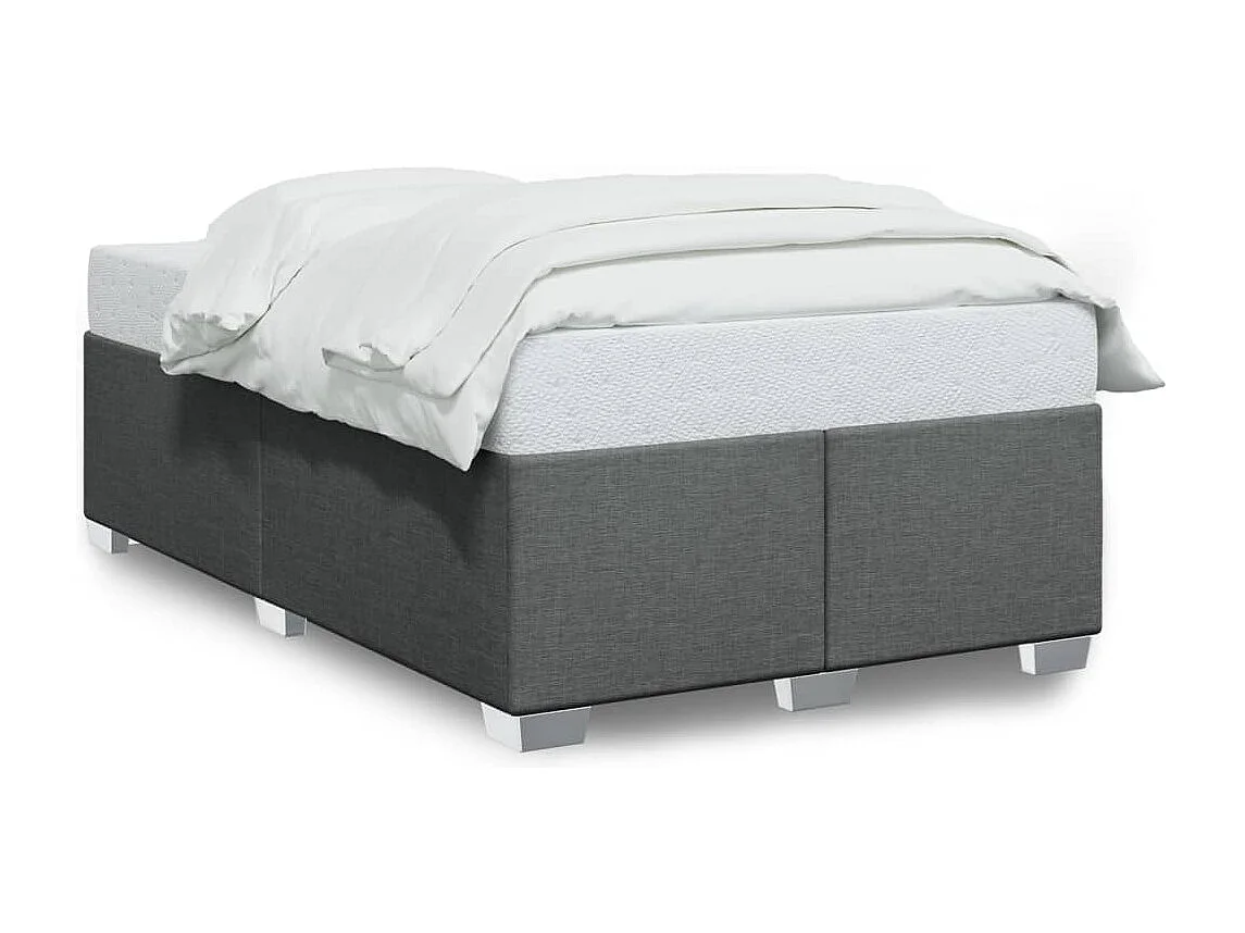 Cadre de lit sans matelas gris foncé 120x190 cm tissu