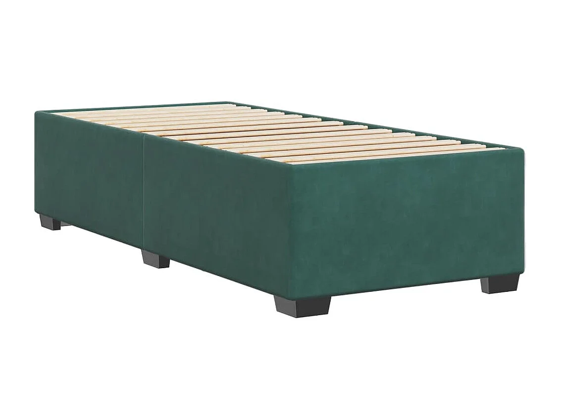 Cadre de lit sans matelas vert foncé 80x200 cm velours