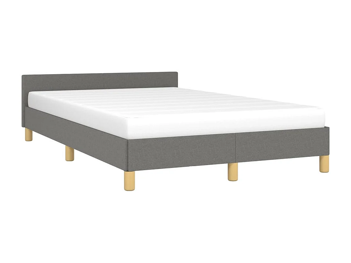 Estrutura de cama com cabeceira 120x190 cm tecido cinza-escuro