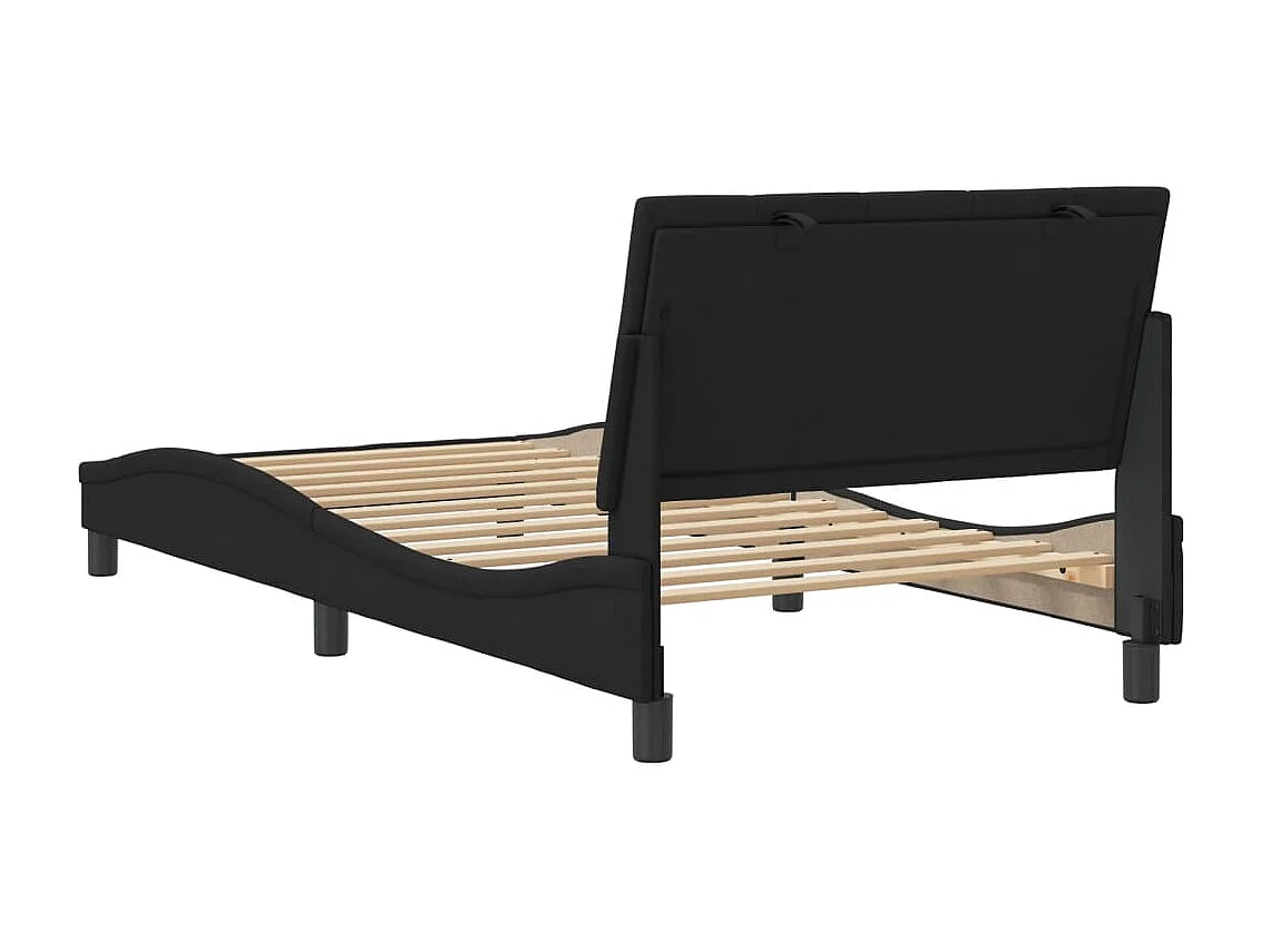 Cadre de lit sans matelas noir 100x200 cm velours