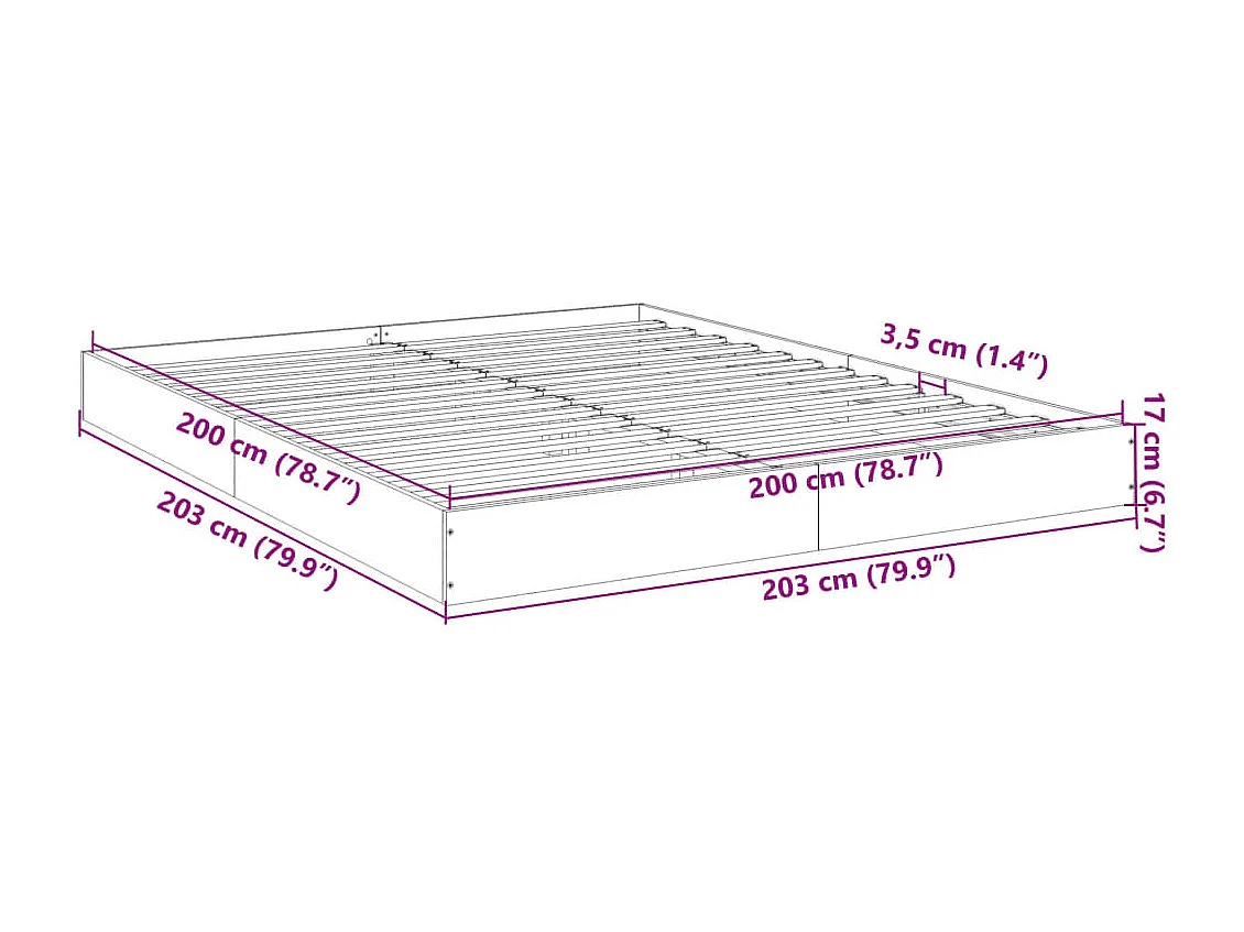 Cadre de lit sans matelas noir 180x200 cm