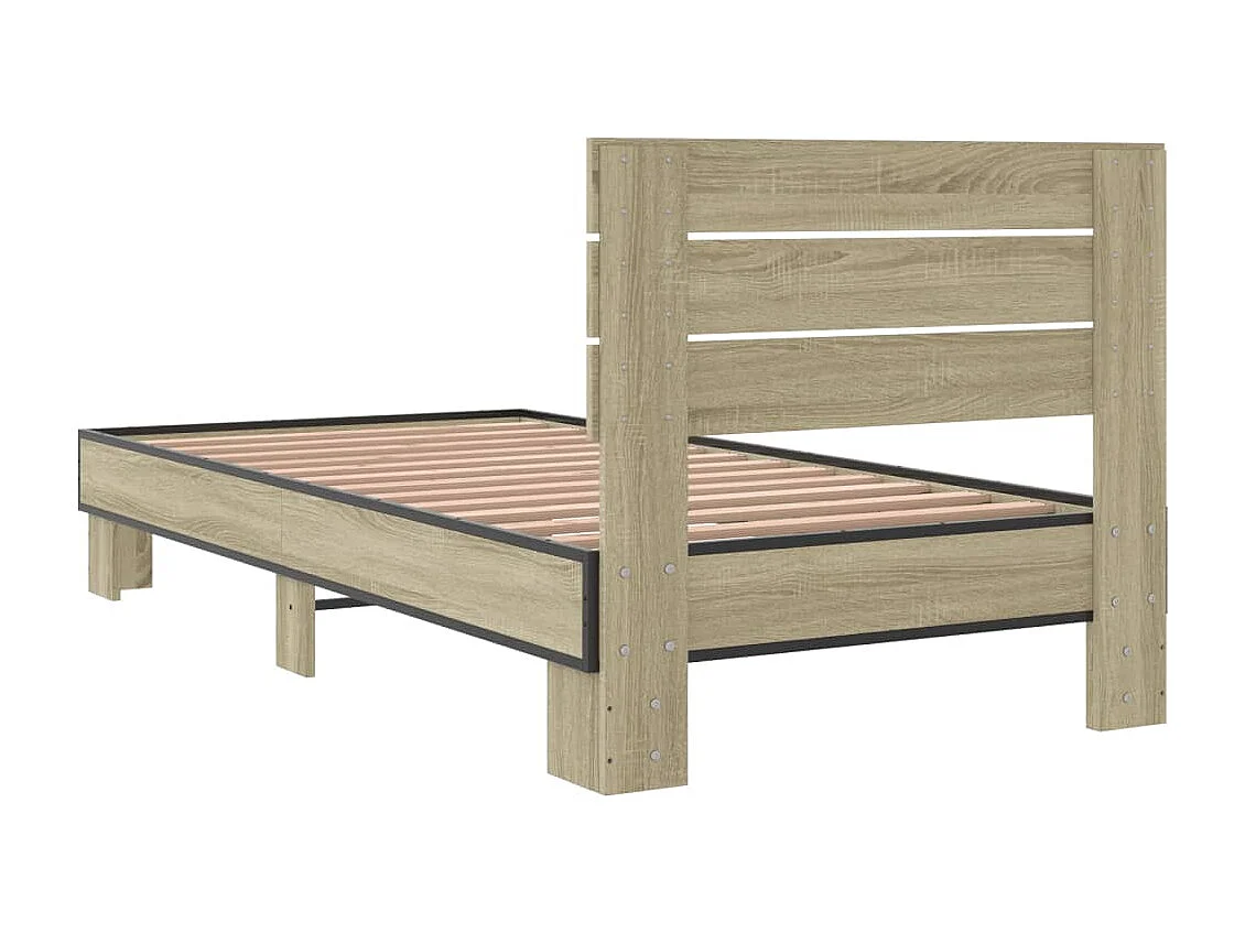 Cadre de lit sans matelas chêne sonoma 90x190 cm
