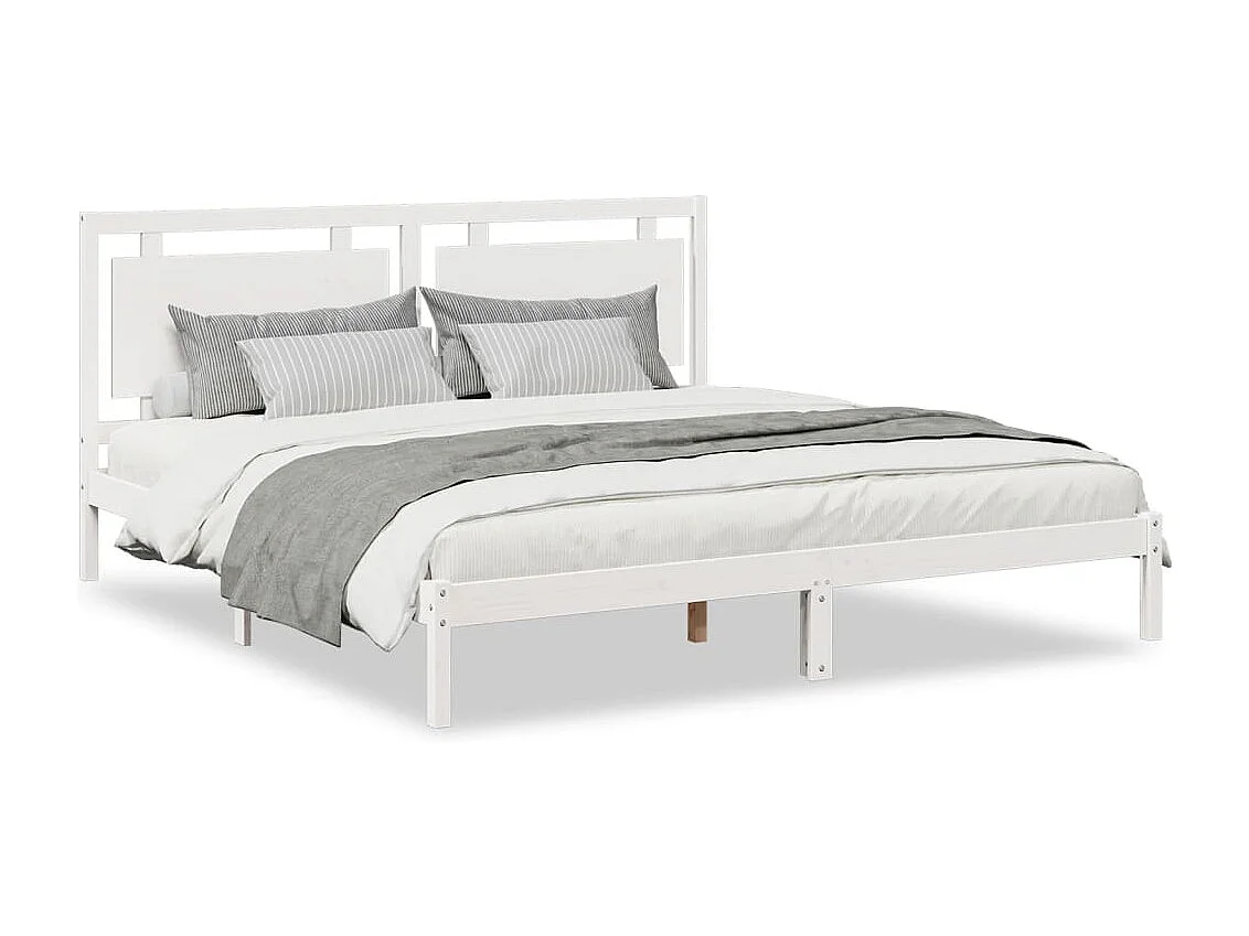 Cadre de lit extra long sans matelas 180x210 cm bois massif
