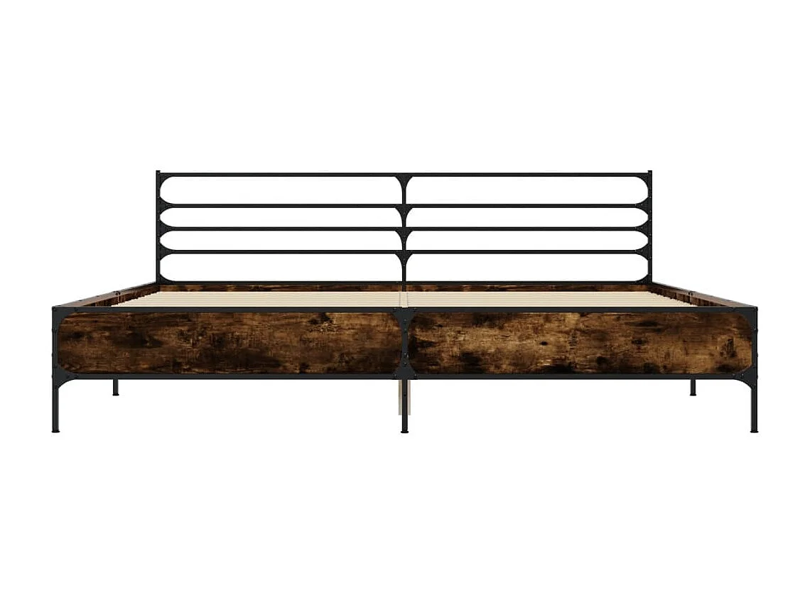 Cadre de lit sans matelas chêne fumé 200x200 cm