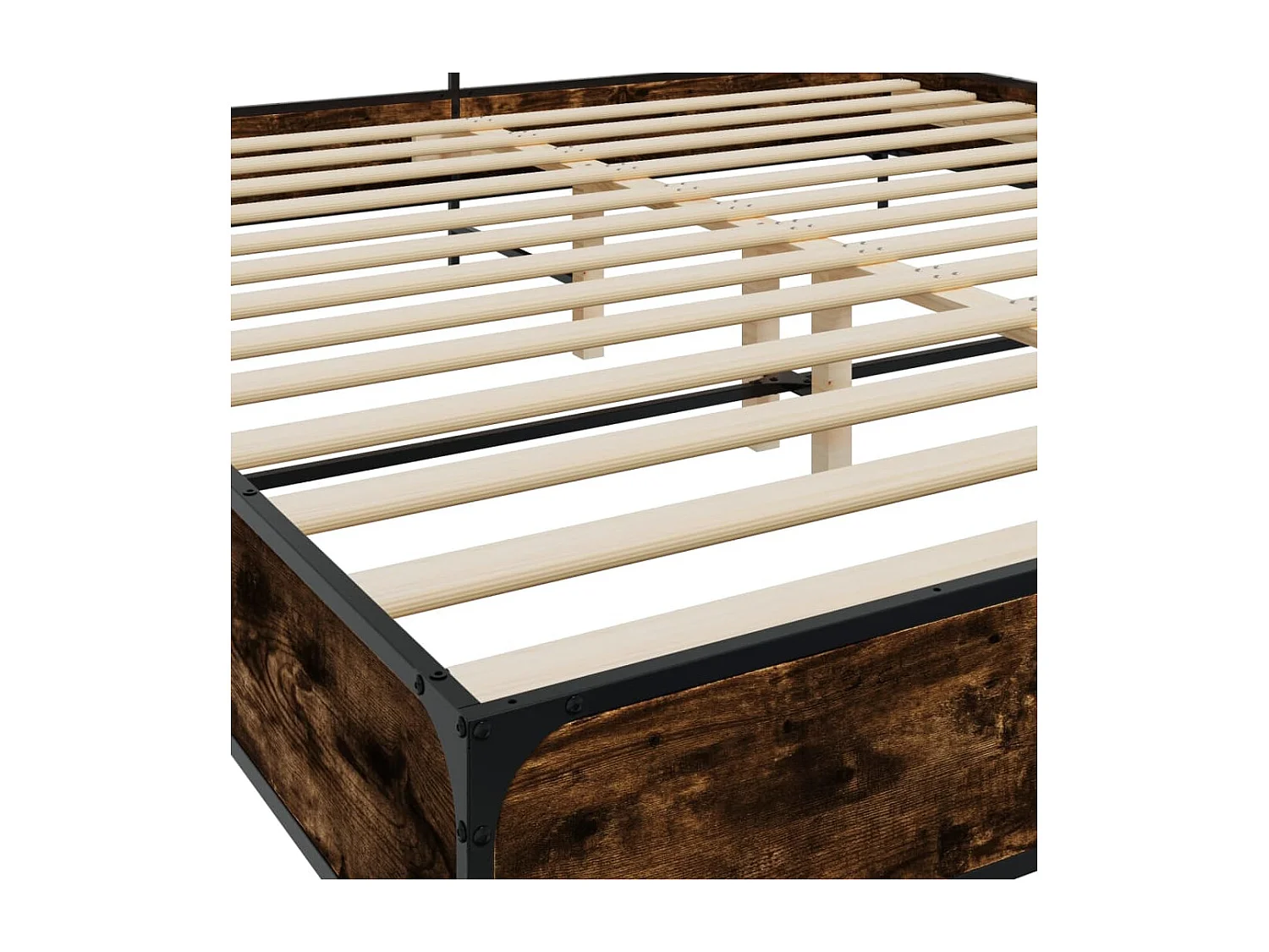 Cadre de lit sans matelas chêne fumé 200x200 cm