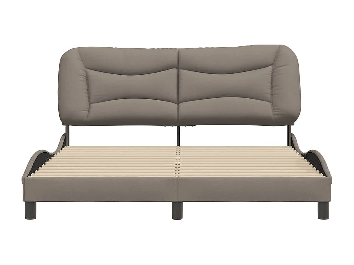 Cadre de lit sans matelas taupe 160x200 cm tissu