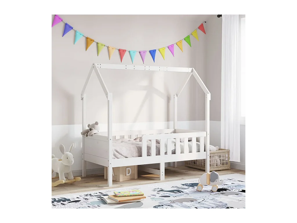 Cadre de lit d'enfants forme de maison sans matelas pin