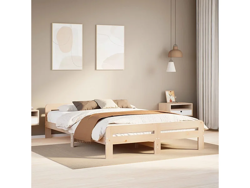 Bedframe zonder matras massief grenenhout 150x200 cm