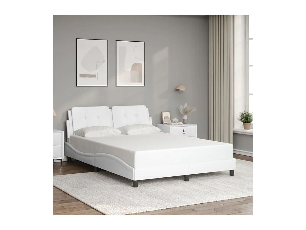 Giroletto con Testiera Bianco 120x200 cm in Similpelle