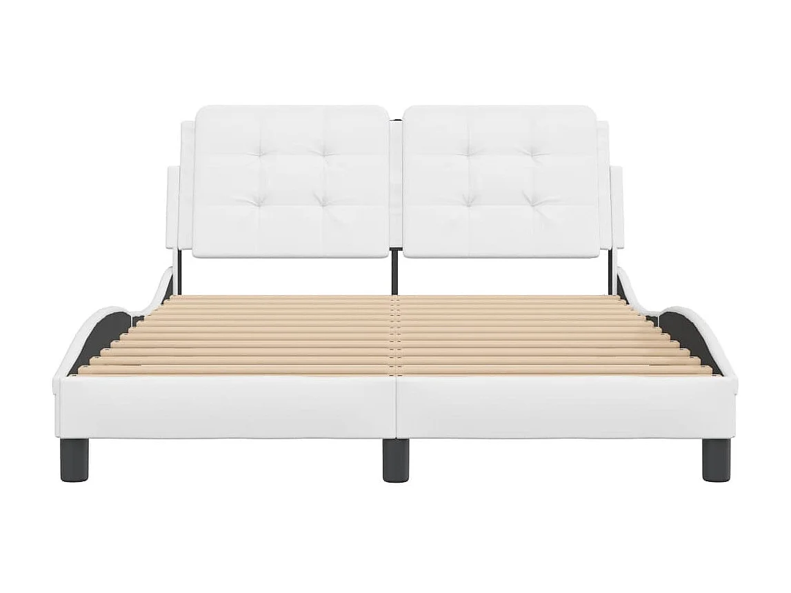 Cadre de lit sans matelas blanc 120x200 cm similicuir