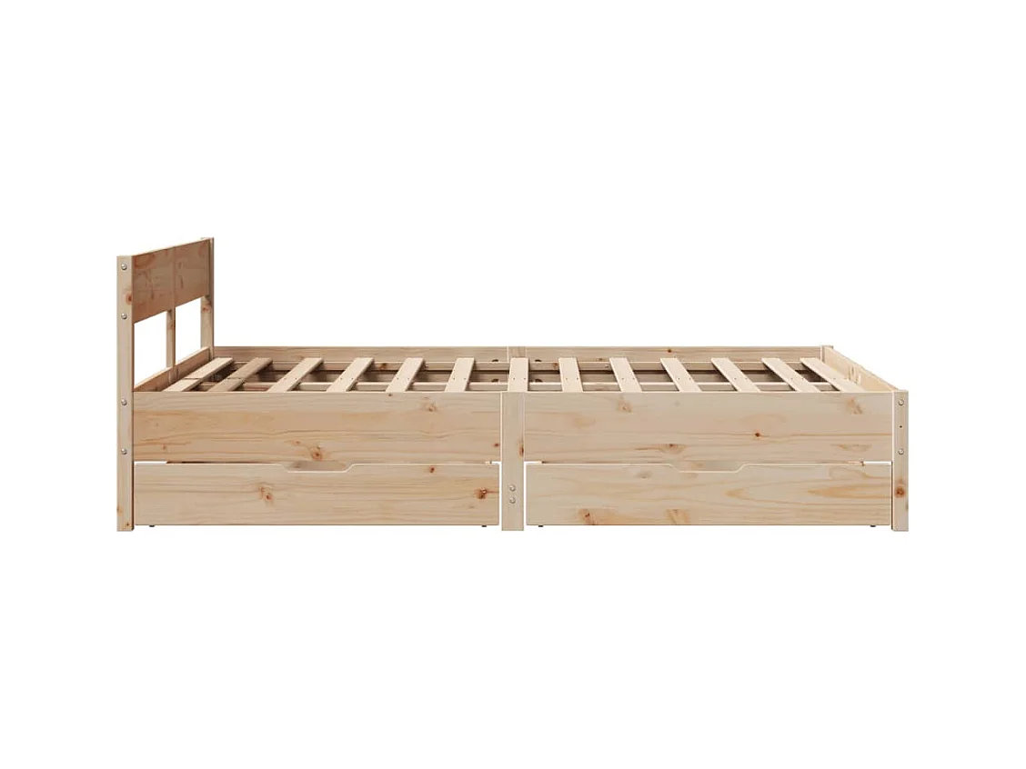 Cadre de lit sans matelas 140x190 cm bois de pin massif